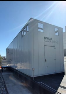 Kohler 2 mw sound-attenuated walk-in generator enclosure with sub-base fuel tank & skid - excellent