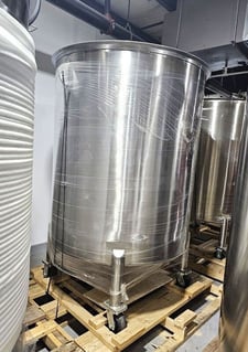 500 gallon MXD Process, Stainless Steel Tank, 53" diameter x 56" straight side height, (2 available)