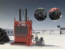 Enerpat #VB-100TY, Quality Scrap Tire Baler, 100 ton press force, 1-1.2 TPH, up to 100 tires/bale