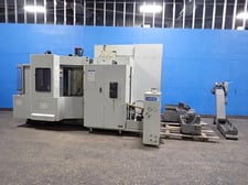 Hyundai Kia #KH40G, horizontal machining center, Fanuc 18i-MB, Chip Conv.