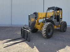 6000 lb. JCB #506B, telescopic forklift, 36' 4" lift height, Perkins diesel engine, pneumatic tires