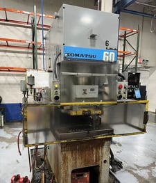 66 Ton, Komatsu #OBS60-3, open back vari-speed mechanical gap frame press, air clutch & brake