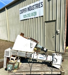 6" diameter, Twin screw conveyor feeder, Carbon steel, twin 5 HP drive motors