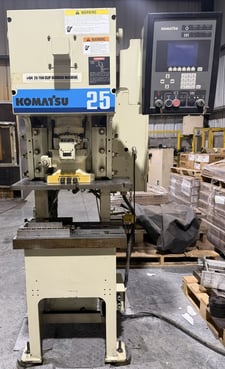 27.5 Ton, Komatsu #OBS25-33, C Frame, 75-150 SPM, 7.87" die height, 3.15" stroke, 1.97" slide adjust