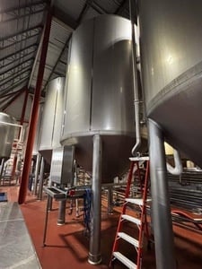 8300 gallon Mueller, Stainless Steel Vertical Tank, 117" diameter x 143" tall, 14 psi @ 100°F vessel, 100