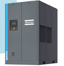 470 acfm, 125 psi, Atlas Copco #GA75, Oil-injected Rotary Screw Compressor, w/ Integrated Dryer, 460 V., 100