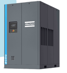 470 acfm, 125 psi, Atlas Copco #GA75, Oil-injected Rotary Screw Compressor, w/ Integrated Dryer, 460 V., 100