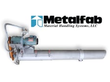 9" diameter x 7' long, metalfab stainless steel screw conveyor, 1 HP, quick opening inspection door