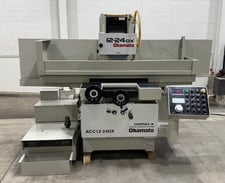 12" x 24" Okamoto #ACC-12.24DX, 12" x 1.5" wheel, 5 HP, automatic feeds, electromagnetic chuck, coolant