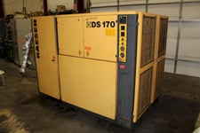 125 HP Kaiser #DS 170, rotary screw/sliding vane air compressor, 584 cfm, 125 psi, 1996