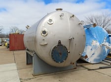 6000 gallon Paquet Equipment, Stainless Steel Vertical Tank, 101" diameter x 12' straight side length, 50 psi