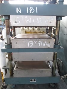 30 Ton, Wabash #30-1212-4STMBX, 4-Post Hydraulic Lab Press, 12" x 12" steam heated/water cooled platens