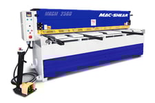 0.16" x 8.4' MRGM #2560, Mac-Shear Power Squaring Shear, 18" width x 31.5" H Table, 41 SPM, 7.5 kW