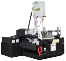 18" x 31" Hydmech #V-18-45, Semi-Automatic Vertical Band Saw, 1.25" x 203" Blade, 44" H Table, 65-385 SFM