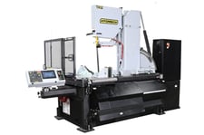 21" x 26" Hydmech #V-21, Semi-Automatic Vertical Band Saw, 1.5" x 232" Blade, 44" H Table, 65-385 SFM, 10 HP