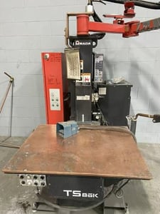 80 KVA Amada #TS-86-K-HV, Spot Welding Machine, 0.09" x 2" Mild Steel capacity, 39" x 31" x 0.59" Table