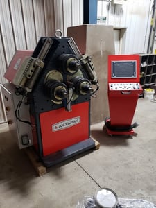 3" x 3" x 0.3" Akyapak #APK81, Angle Bending Rolls, 9.6" Roll diameter, 3.1" Shafts, 0-165.5 IPM, 7.5 HP, 2019