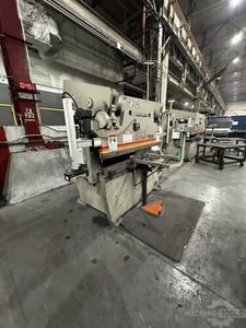 100 Ton, Accurpress #71006, Hydraulic CNC Press Brake, 3-Axis, 6' Overall length, 8" Stroke, 14" Open height