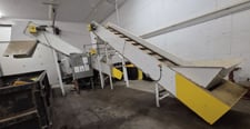 18" x 25" Twin shaft shear shredder with feed & discharge conveyors, 30 HP