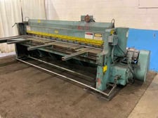 10 gauge x 10' Wysong #1010RD, shear, 36" front operated back gauge with readout, 60 SPM, 7.5 HP, 8' squaring