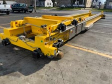 10 Ton, Cranetech, overehead bridge crane, 36.4' span, 45" spread, dual drive motors, built for NASA