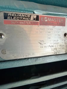 125 HP 1780 RPM Reliance, Frame 444T, BB, 460 Volts, New Surplus