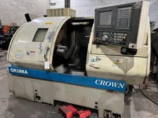Okuma #Crown-762SBB, CNC Lathe, 2-Axis, 21.7" Swing, 19.7" Machining length, 10" Chuck, 3.2" Bar, 10.6"