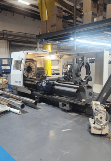 Weiler #E90, CNC Lathe, 35.4" Swing, 120" Centers, 31" Chuck, 14.2" Bar, 23.6" Bed width, 14" Bore, 1-700