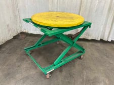 4000 lb. Pallet stand turn table, ULine #H2508, portable on casters, 43" turntable diameter