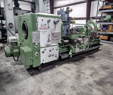 34" x 100" Broadbent #33100, Engine Lathe, 16.25" Bore, 30"/28" 4-jaw chucks, Steady rest, 30 HP, 350 RPM