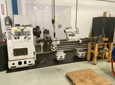 32" x 100" Meuser #L, Engine Lathe, 3" Bore, 18" 3-jaw chuck, 20 HP, 900 RPM