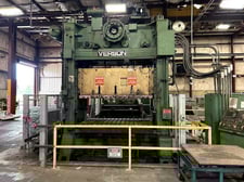 300 Ton, Verson #S2-300-96-54T, straight side double crank press, 12" stroke, 96" x54" Bed, 20-40 SPM, 39"