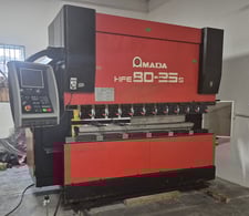 88 Ton, Amada #HFE-80-25S, CNC Hydraulic Press Brake, 8.4' overall, 86" between housing, 7.8" stroke, 16.5"