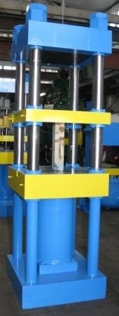 170 Ton, Up-act., 21" x21", 4-post, 12" bore/10" rod, 37" daylight, 16" stroke, 4" dia posts, #2382 (2