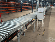 Hytrol Packaging Conveyor, Stainless steel motorized rollers, metal frame, width: 30" length: 65 m, height