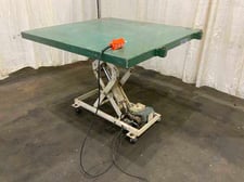 1200 lb. American Lifts #P36-020, hydraulic scissor lift table, 48" lift height, portable on wheels, 1 HP