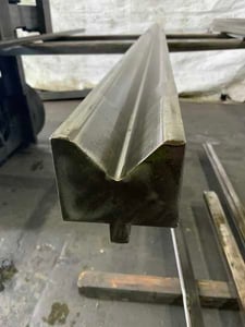 147" L, Female press brake die, 3" die width, 2-1/2" die height, 2" opening in die, 1/2" tang