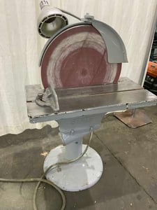 20" State Grinders #D20, disc sander, 27" x 10-1/2" tilting work table, 2 HP, forward & reverse spindle switch