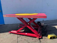 1950 lb. Southworth #LM2.2, electric scissor lift table, 36.625" raised height, foot pedal Control, 1 HP