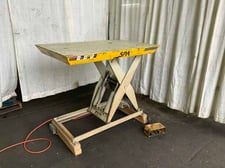 4000 lb. Southworth #LS4-36, hydraulic scissor table, twin cylinders, dual foot pedals, 1 HP