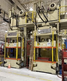 300 Ton, PH Hydraulics #4C-300-P, hydraulic press, 24" stroke, 36" daylight, 65" x48" bed, 16" bore, 1994
