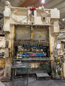 400 Ton, Minster HeviStamper #E2-400, straight side double crank press, 12" stroke, 32" Shut Height, 6" adj.