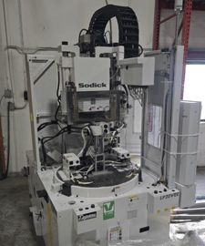 22 Ton, 0.15 oz., Sodick #LP20VRE, vertical injection molding machine, 14mm screw diameter, 2017