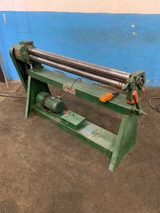 4.2' x 16 gauge Enco #PW130-5510, 3" roll diameter, 22 FPM, 1 HP, electric foot pedal, forward/reverse