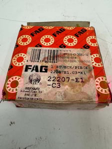 FAG (Schaeffler) 22207-E1-C3 Spherical Roller Bearing - 35mm ID x 72mm OD x 23mm Width - New m00174