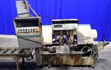 10" Amada #HFA-250, Horizontal Band Saw, w/Roller Conveyor, 230/400/460 V