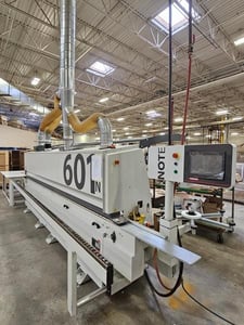 Turanlar #T-EB-601, Edgebander w/ Pre-Mill & Corner Rounding, 0.4-3 mm Edge, 10-46 mm Panel, 39 FPM, PLC