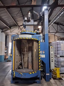 Wheelabrator #SLH2460, Spinner Hanger Shot Blast Machine, 24" diameter x 48" high, (2) 7.5 HP blast wheels