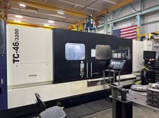 YCM TC-46/3200, 33.5" swing, 28" SOC, 134.4" CC, 24" chuck, 1200 RPM, Fanuc, Under power, VG Cond. 2018