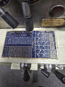 14" x 40" Cadillac #CM1440, Engine Lathe, 8-1/4" swing over cross slide, 3 HP, 1-17/32" Bore, 1800 RPM, inch